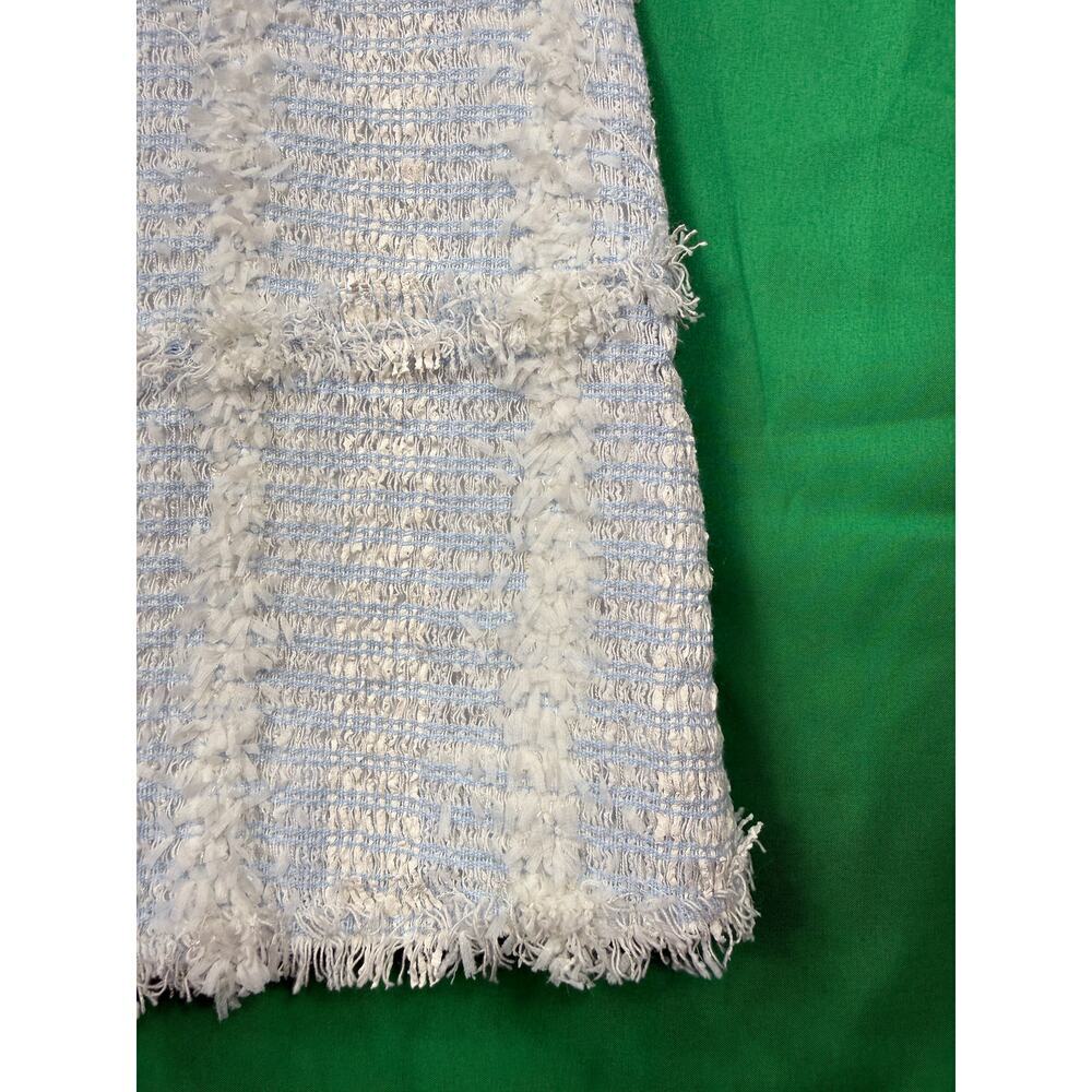 Carlisle Collection white & blue tweed short sleeve Old Money dress Size 0 - Picture 5 of 12
